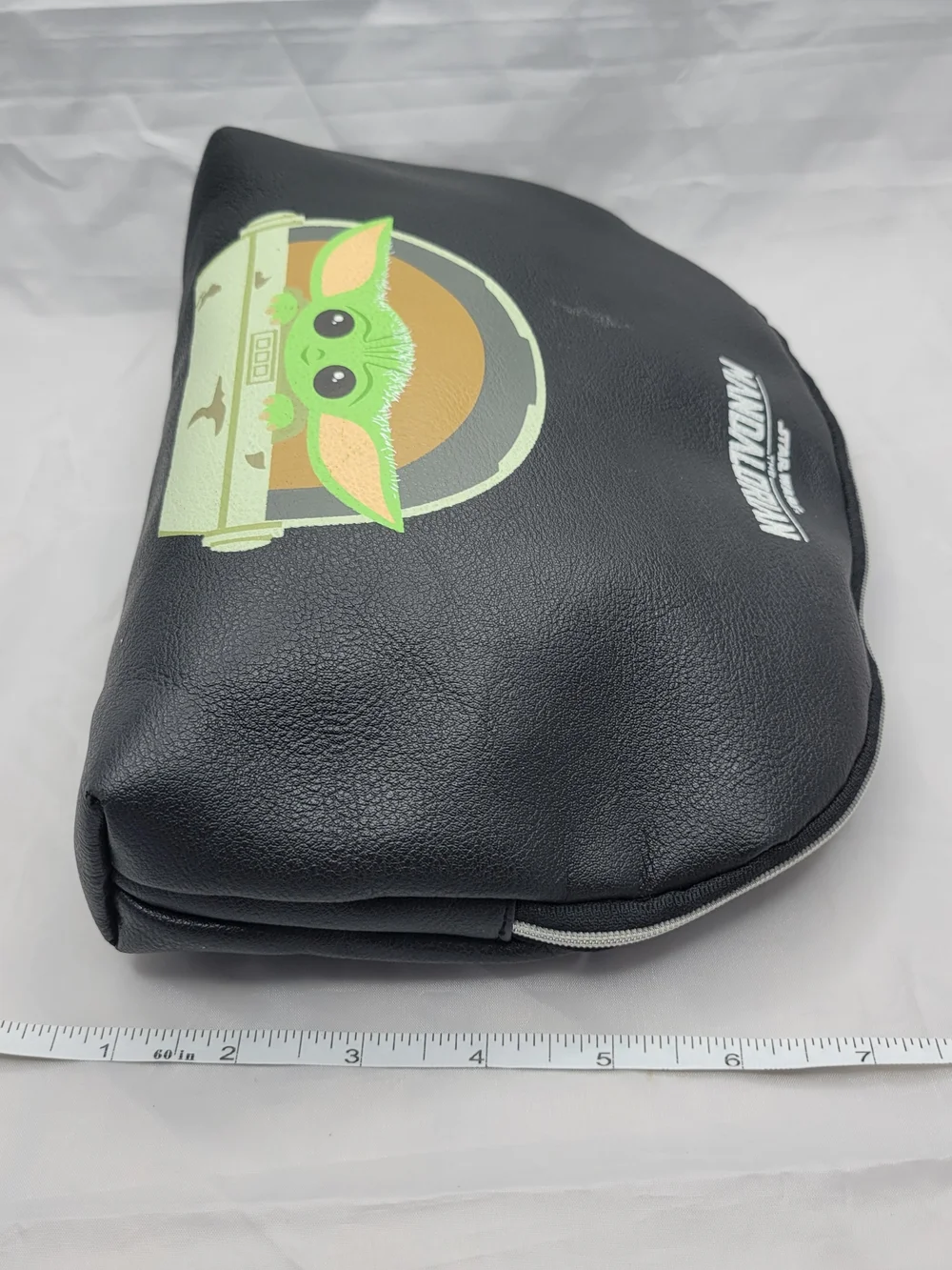 Danielle Nicole Black Toiletry Bag with Green Baby Yoda Graphic